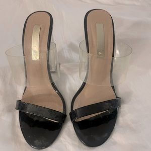Billini black clear/perplex nude heels